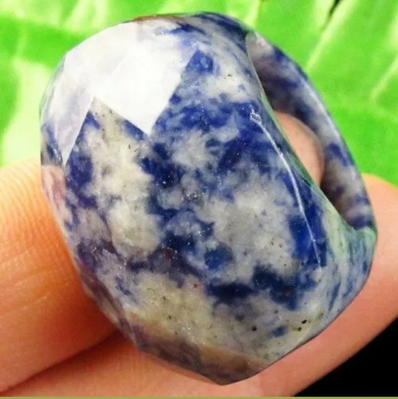 New Natural Sodalite Oval Ring. - Picture 2 of 2